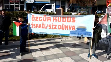 Dursunbey'de Stk'lardan ABD ve İsrail'e Kudüs Protestosu