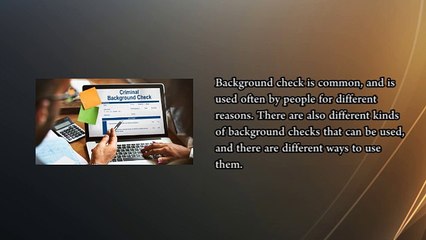 Indulging Yourself to a Background Check