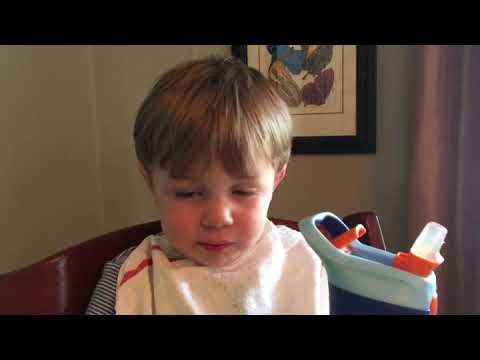 Toddler Drifts in and out of Sleep While Eating