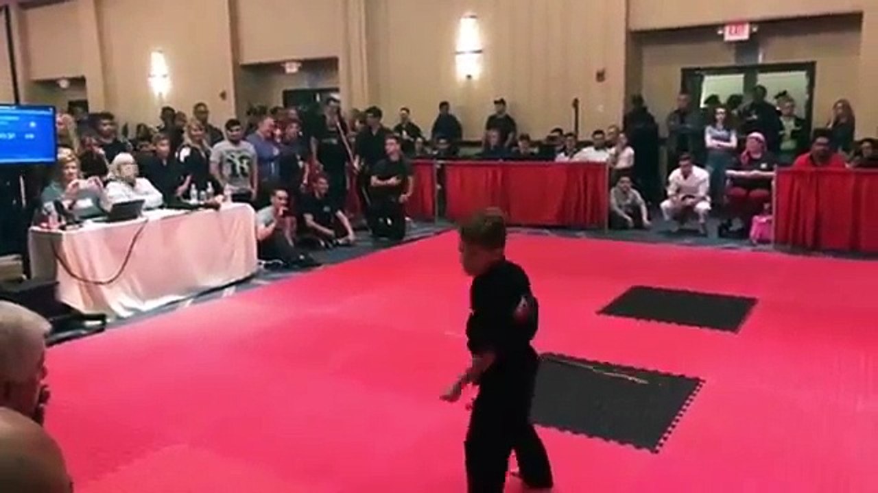 La démonstration de karaté impressionnante d'un enfant de 8 ans