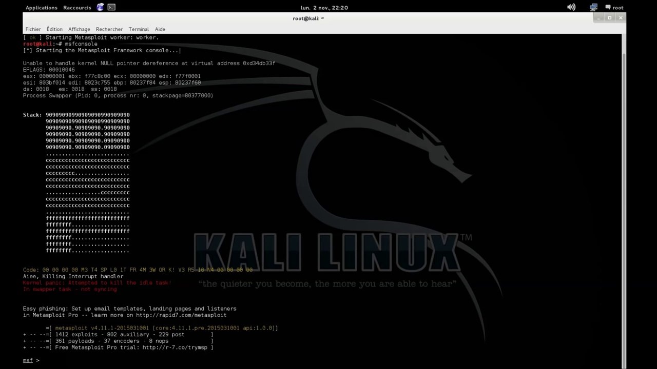 [1] Metasploit tutoriel FR : introduction , base et recherche de vulnérabilitées
