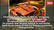 16 tonë mish në zgarë, parajsa e adhuruesve të mishit të pjekur (360video)
