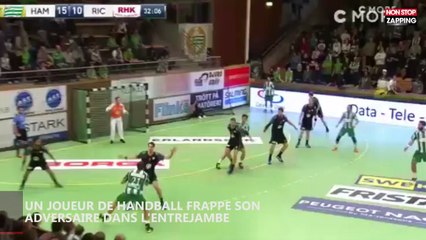 Un joueur de handball frappe l'entrejambe de son adversaire en faisant un check (vidéo)