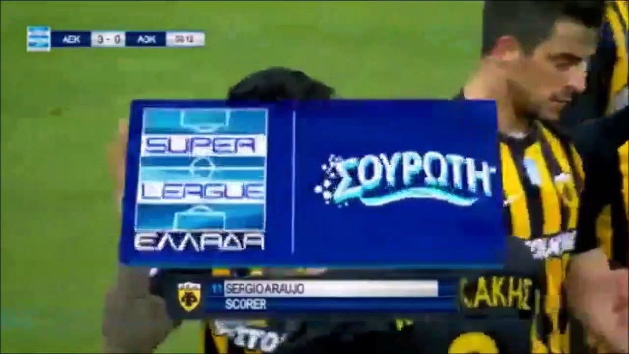 3-0 Sergio Araujo Goal Greece  Super League - 11.12.2017 AEK Athens 3-0 AO Kerkyra
