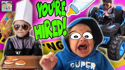 WE HIRED NEW SECURITY FOR THE DINGLE HOPPERZ! BABY AND BROTHER HAVE A NEW BABYSITTER! SKIT!