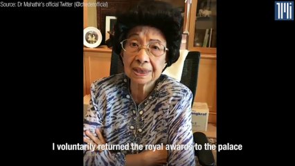 Siti Hasmah returned awards voluntarily