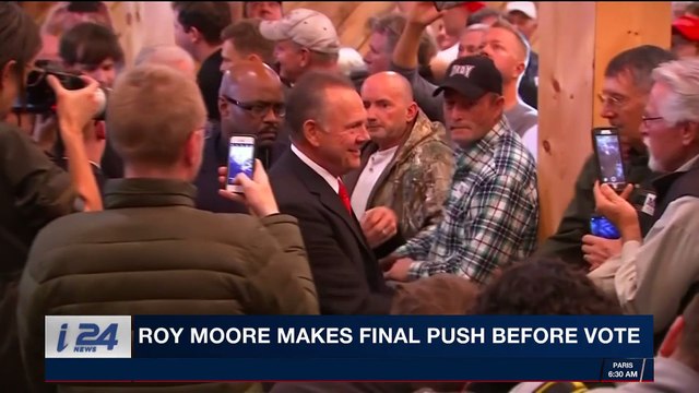 i24NEWS DESK | Roy Moore makes final push before vote | Tuesday, December 12th 2017