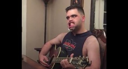 Please Enjoy The Acoustic Stylings Of This Man Wearing A Dental Mouth Opener