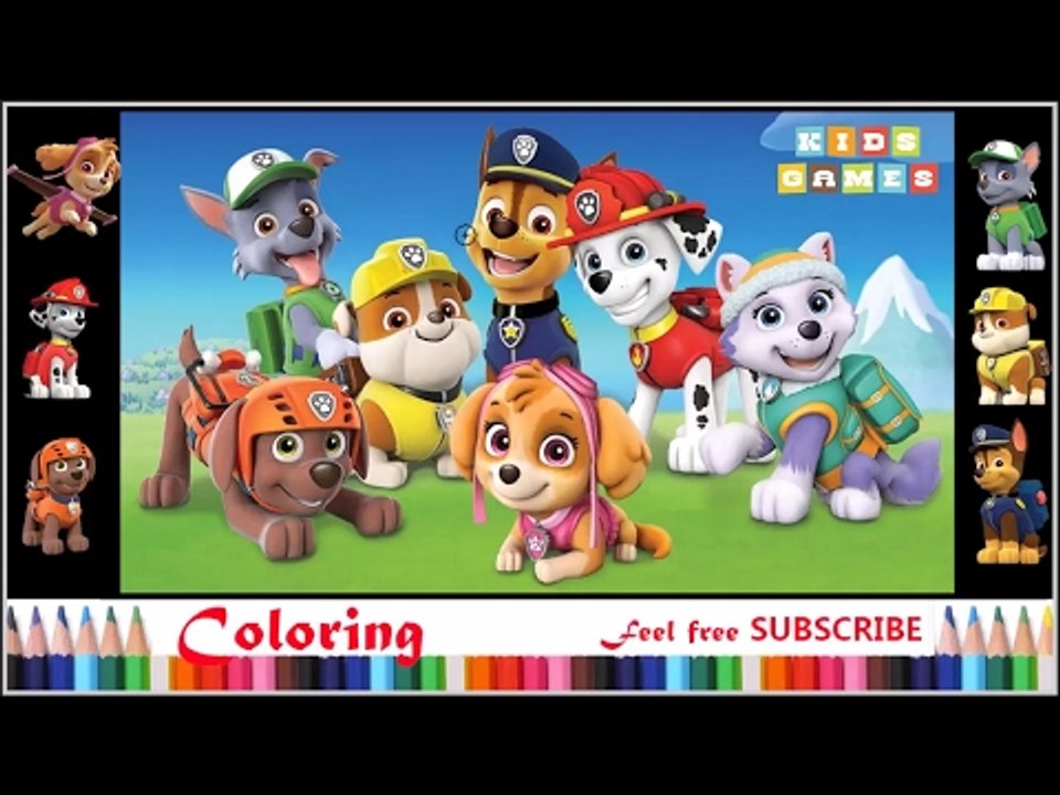 Paw Patrol Coloring for kids 2017♫Nursery Rhymes - Part 02♫ Kids Games ♫
