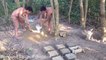 Primitive technology with survival skills Ancient Bricks part 2