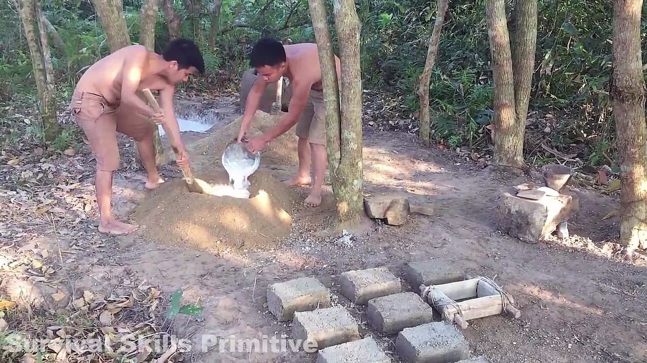 Primitive technology with survival skills Ancient Bricks part 2