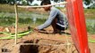 Primitive Man Make Best Crocodile Trap Using Plastic Cover - Amazing crocodile Trap in Deep Hole