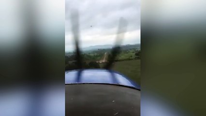 Avioneta choca contra el tendido eléctrico y cae