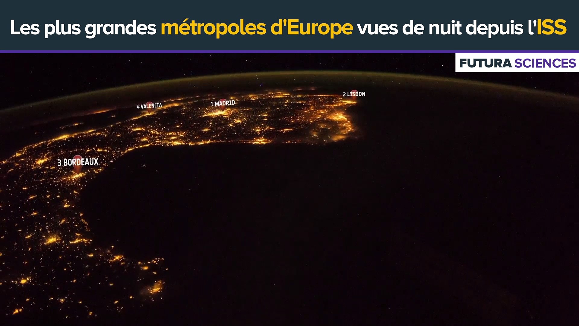 Villes d'Europe vues de l'espace, image size:1920x1080