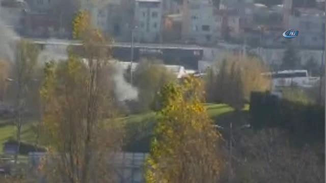 Tem Otoyolu Otogar Bağlantı Yolunda Bir Otobüste Yangın Çıktı