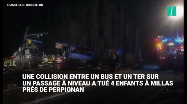 Accident de Millas: les images du bus, coupé en deux, témoignent de la violence du choc
