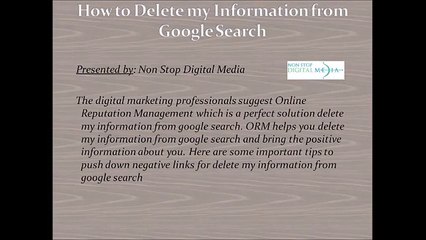 How to Delete my Information from Google Search