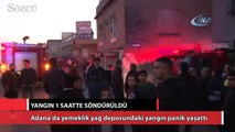 Adana'da yemeklik yağ deposundaki yangın söndürüldü