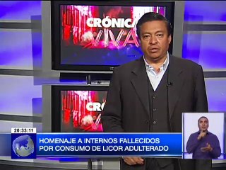 Homenaje a internos fallecidos por consumo de licor adulterado