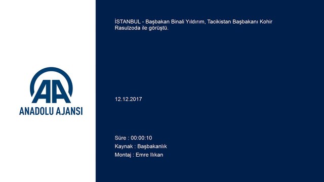 Başbakan Yıldırım, Tacikistan Başbakanı Rasulzoda ile görüştü - İSTANBUL