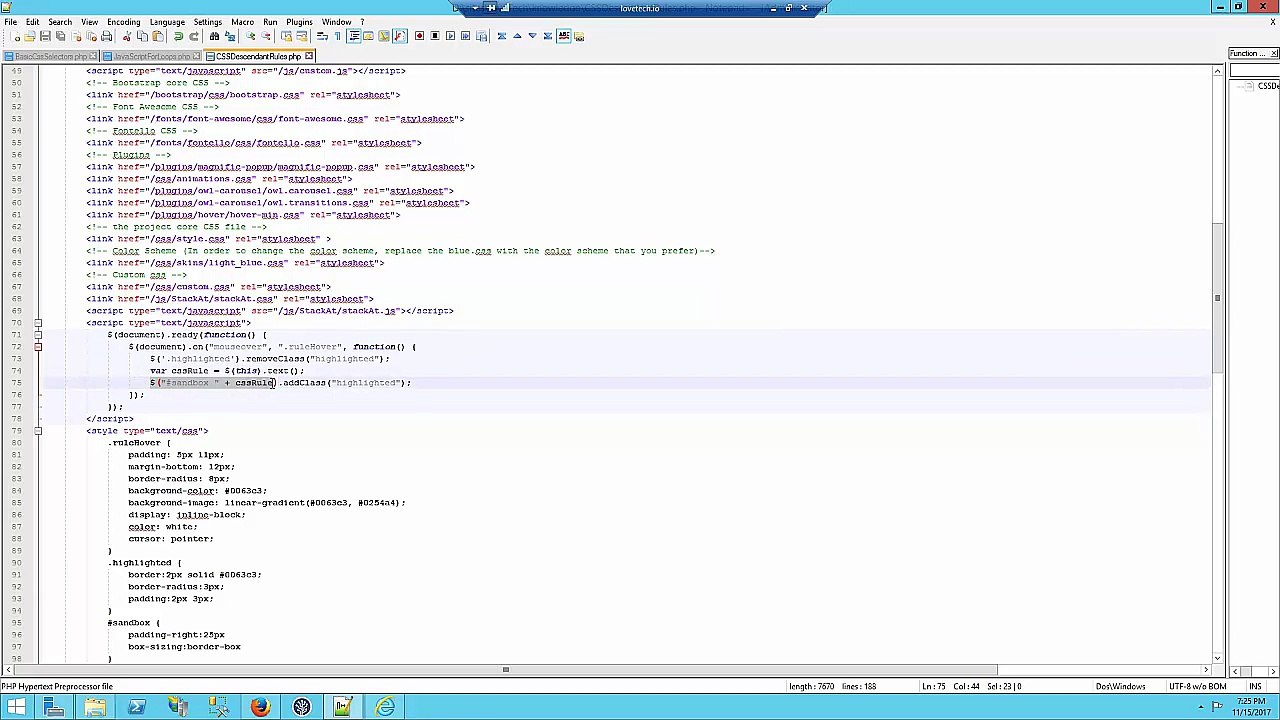 CSS Descendant and Children Selectors