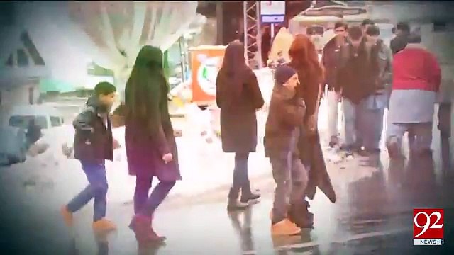 Tourists enjoying to their fill after Snowfall in Murree...