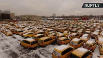 Where Taxis Come to Die! Yellow Cabs Find Peace in Moscow's Graveyard