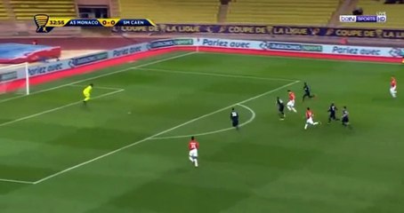 But Guido Carrillo Monaco 1-0 Caen - Coupe de la Ligue