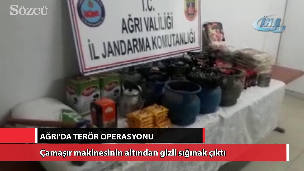 Çamaşır makinesinin altından gizli sığınak çıktı