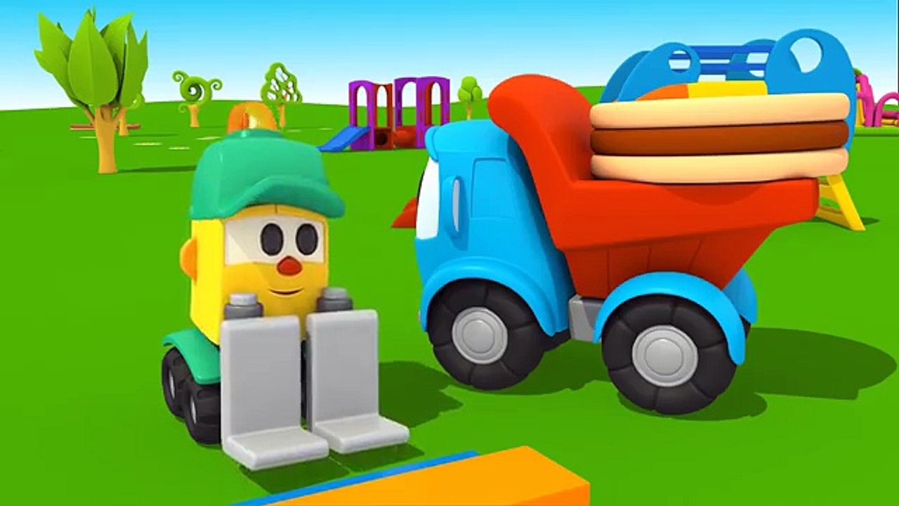 Léo le camion curieux - Max la pelleteuse et l'élévateur- l'anniversaire - YouTube