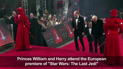 Princes William and Harry attend 'Star Wars' London premiere