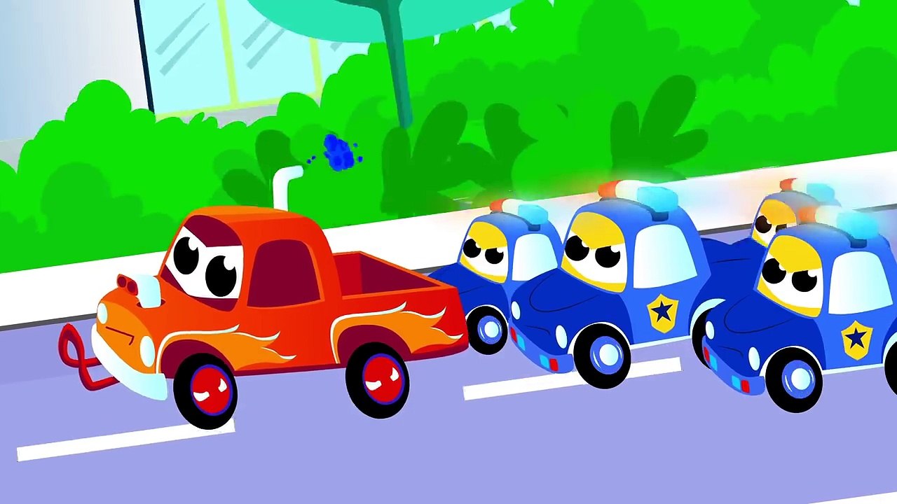 CAR PATROL CHASE TO THE RESCUE Police Car 2 Vehicles, Trucks _ Baby songs by Little Angel