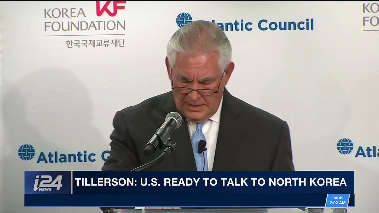 i24NEWS DESK | Tillerson: U.S. ready to talk to North Korea | Tuesday, December 12th 2017