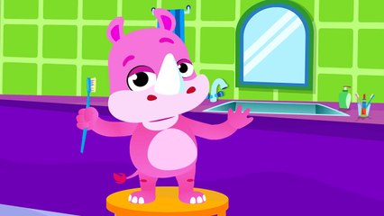 Learn to Brush Your Teeth with Baby Rhino _ Healthy Habits _ Nursery Rhymes by Little Angel-j1wIhPsQj9Y
