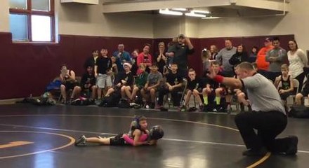 Little Brother Thinks His Sister's Wrestling Match Is A Real Fight, Runs In To Help Her