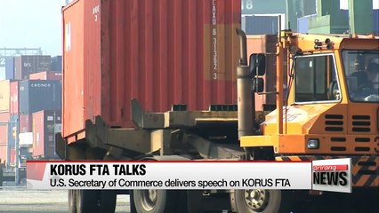 Télécharger la video: U.S. Secretary of Commerce hopes for a gratifying result of the KORUS FTA renegotiation