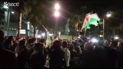 Tel Aviv’de ABD Büyükelçiliği önünde protesto
