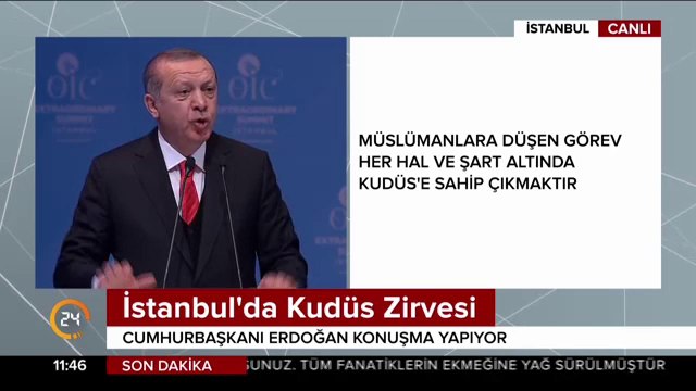Buradan bir kez daha ifade ediyorum Kudüs bizim kırmızı çizgimizdir