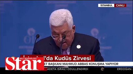 Filistin Devlet Başkanı Mahmut Abbas: Türkiye'ye ve Türk halkına teşekkür ediyorum