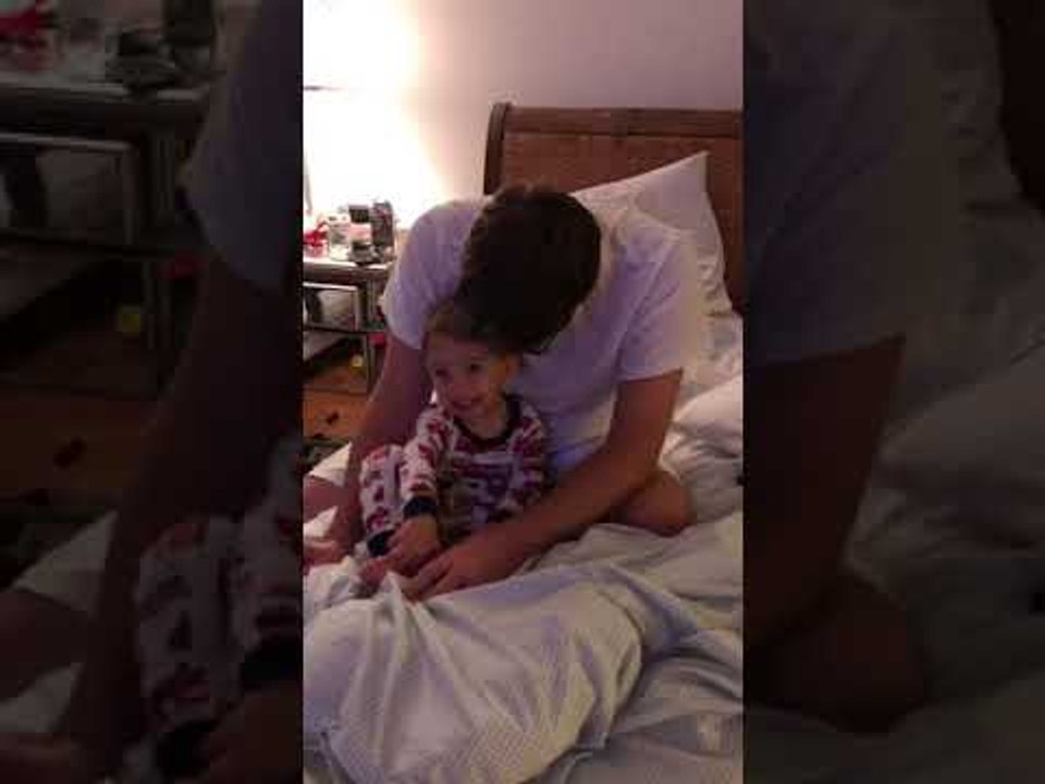 Toddler Hilariously Chants For Dad's Rival Baseball Team