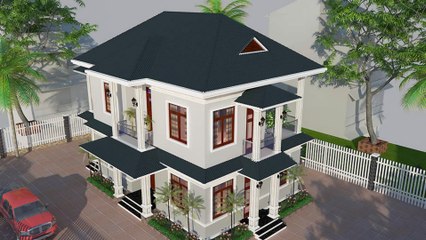 Tư vấn thiết kế thi công biệt thự 2 tầng mái thái