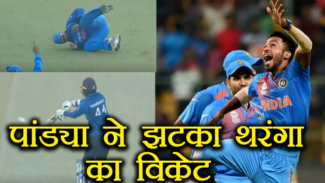 India vs Sri Lanka 2nd ODI: Hardik Pandya gets Upul Tharanga for 7 | वनइंडिया हिंदी