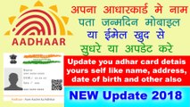 How to make correction online  in aadhar card like name, Address, date of birth, mobile and email id