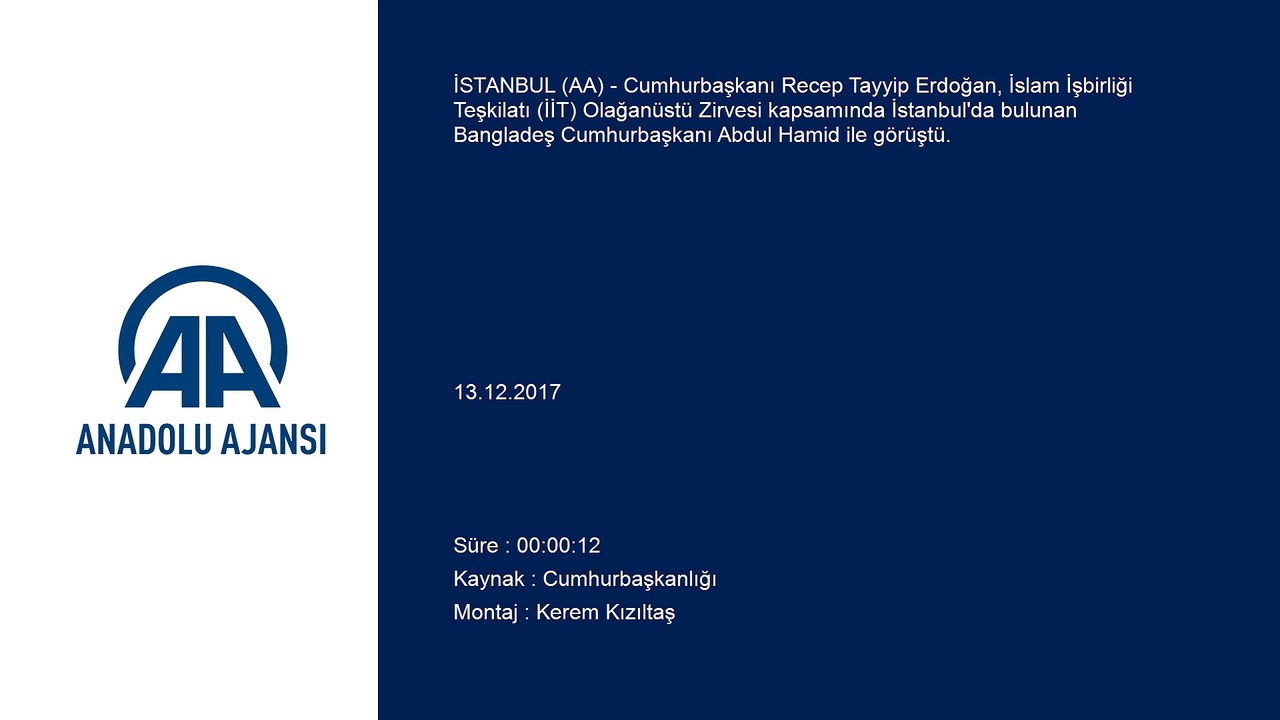 Cumhurbaşkanı Erdoğan, Bangladeş Cumhurbaşkanı Hamid ile görüştü - İSTANBUL