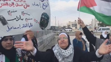 Protestas en Jordania frente a la embajada de EEUU