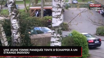 Une femme en panique tente d’échapper à un étrange individu (Vidéo)