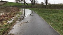 Les abords de la Prairie inondés à Caen