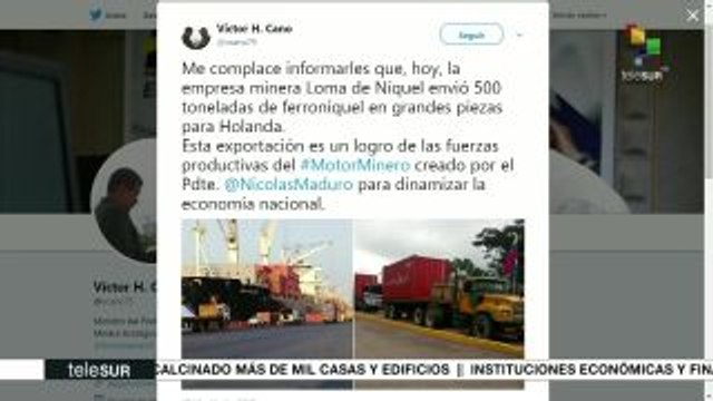 Venezuela exporta 500 toneladas de ferroníquel a Holanda