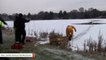 Firefighters Rescue Dog Who Fell Into Icy Lake