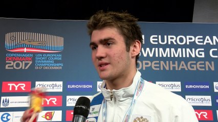 European Short Course Swimming Championships Copenhagen 2017 - Kliment KOLESNIKOV Winner of Mens 200m Backstroke